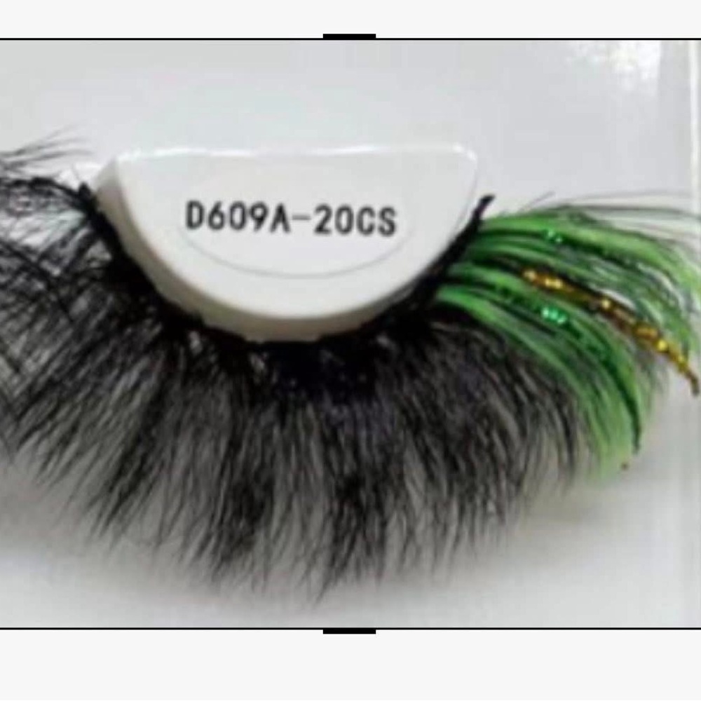 Black and Green False Eyelashes